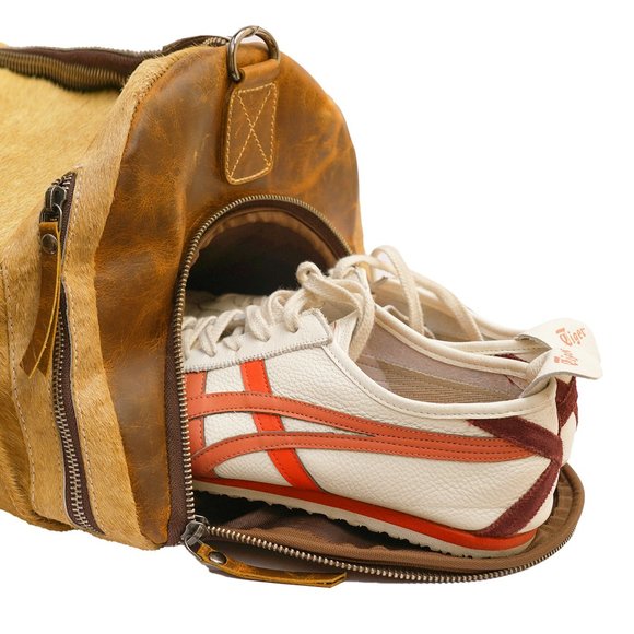 Leather Travel Bag Duffle Bag - Picture 11 of 13